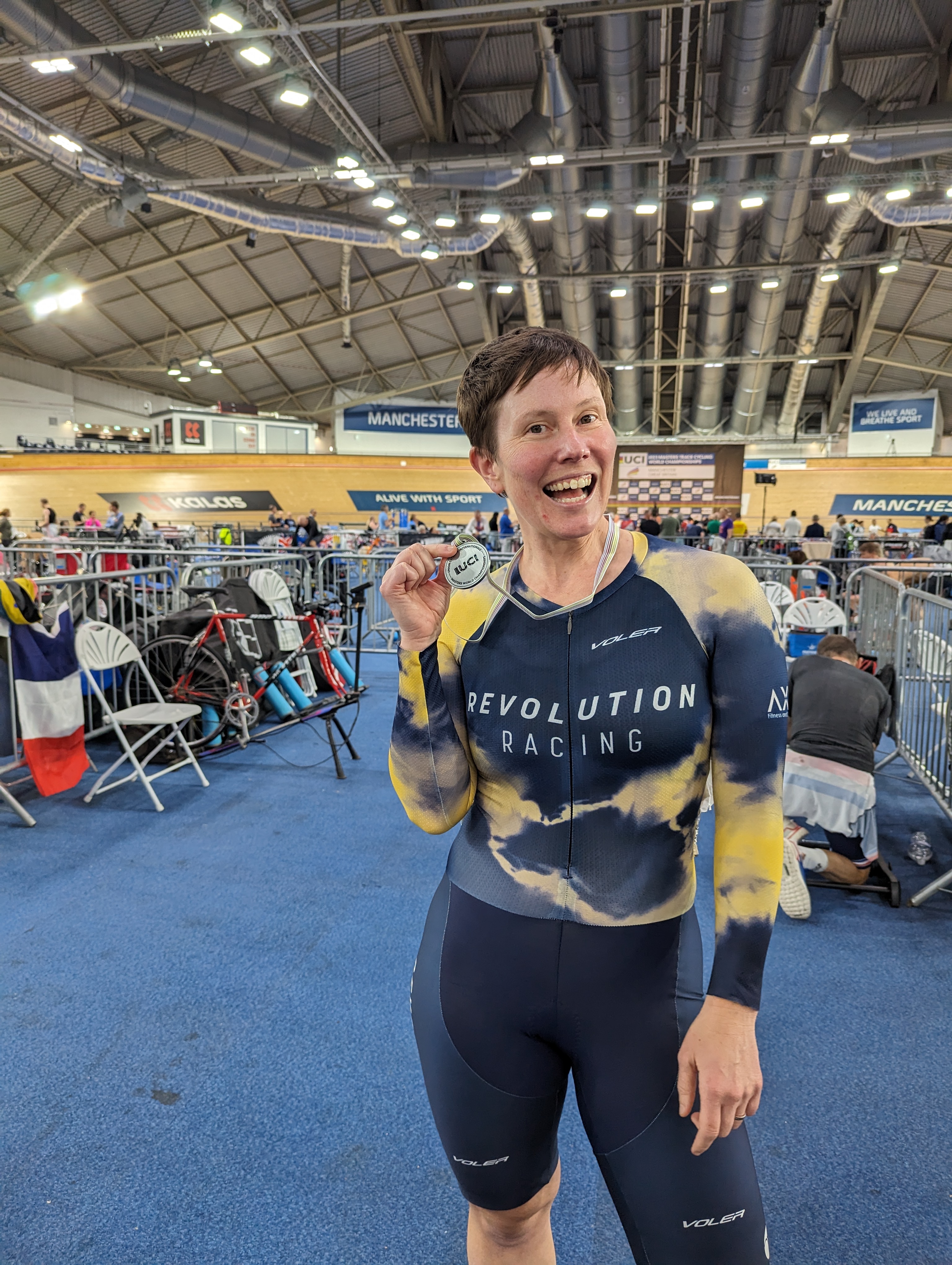 Marissa with Silver Medal at UCI World Championships 